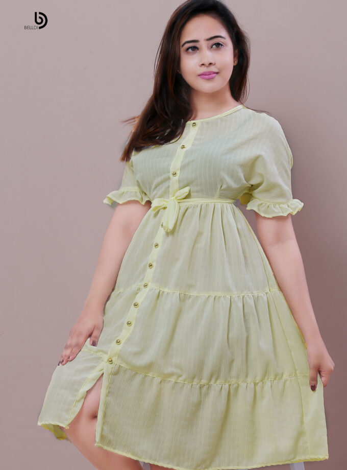 FRONT BUTTON HIGH WAIST SHORT DRESS