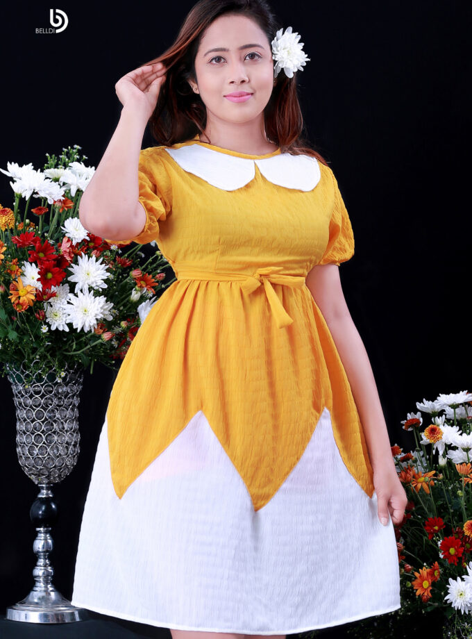 SHORT SLEEVE SHORT DRESS