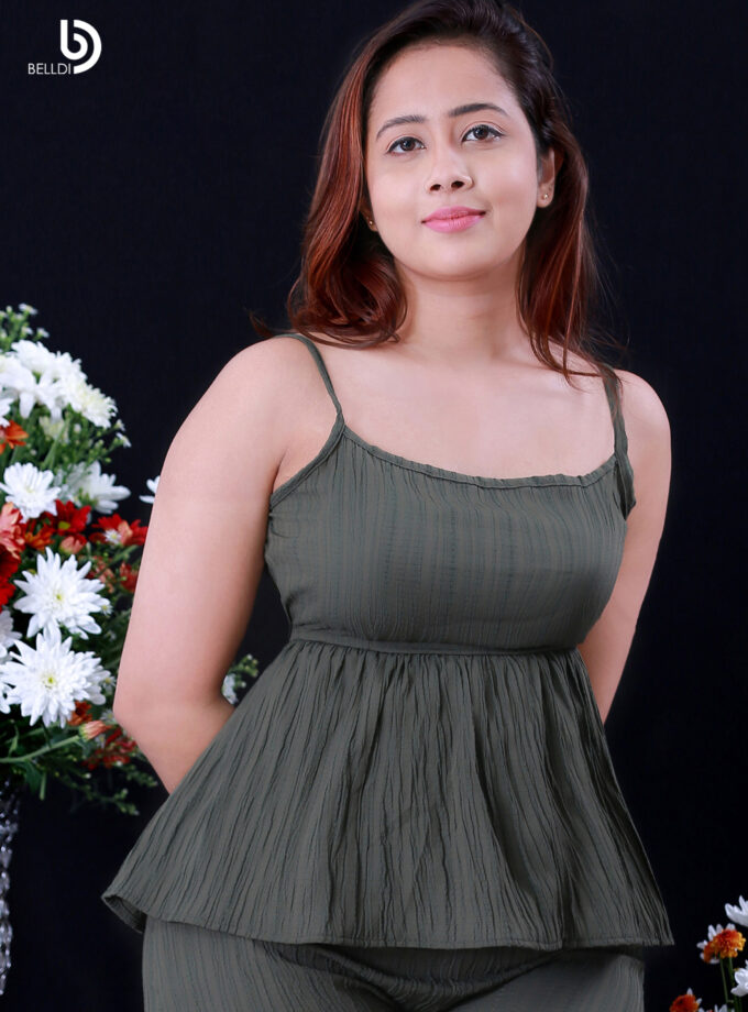 SPAGHETTI STRAP HIGH WAIST TOP AND HIGH WAIST SHORT