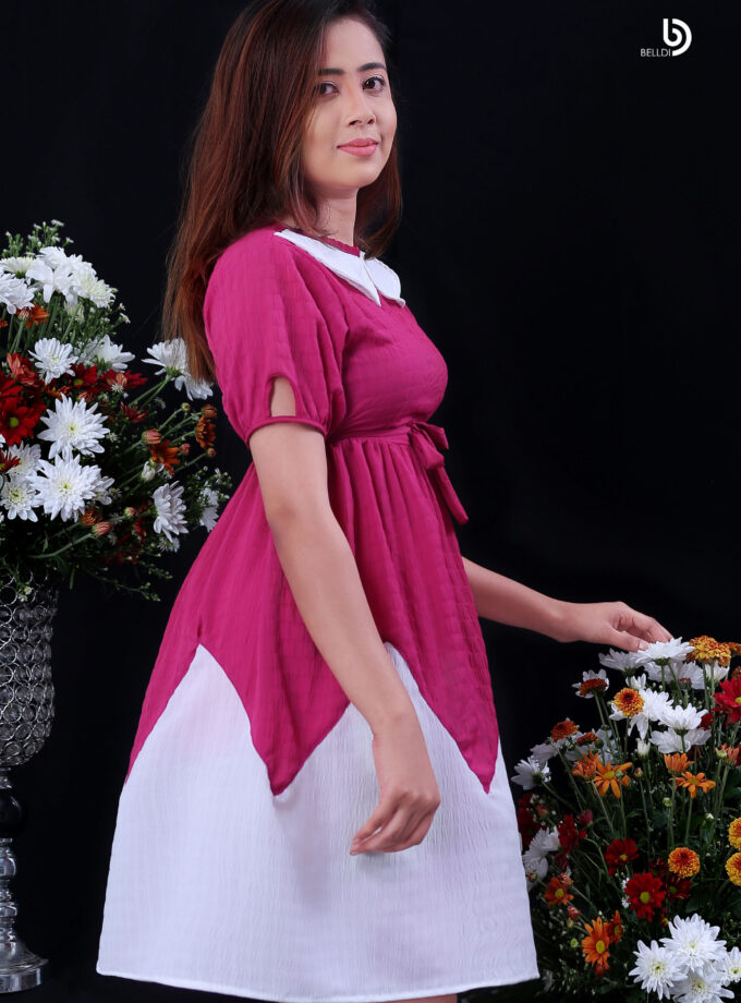 SHORT SLEEVE SHORT DRESS