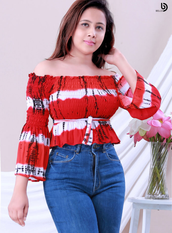 LONG SLEEVE SMOKED TOP