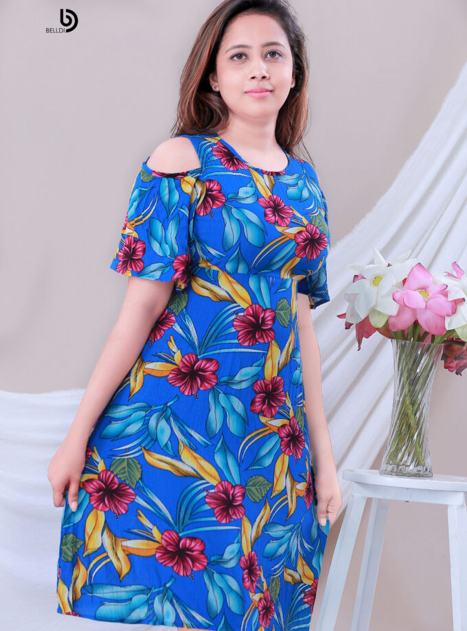 FLORAL SHORT SLEEVE SHORT DRESS