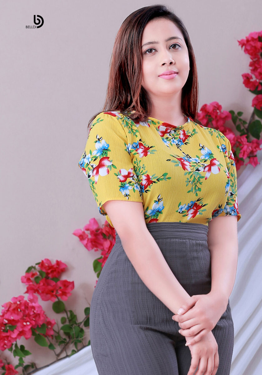 T-SHIRT SLEEVE PRINTED TOP