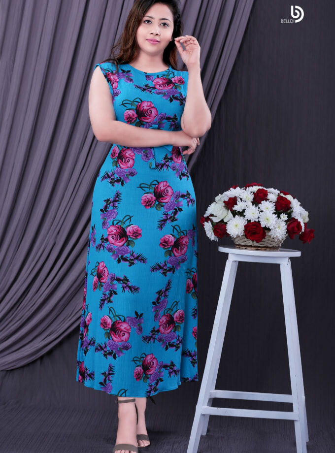 SLEEVELESS FLORAL LONG DRESS