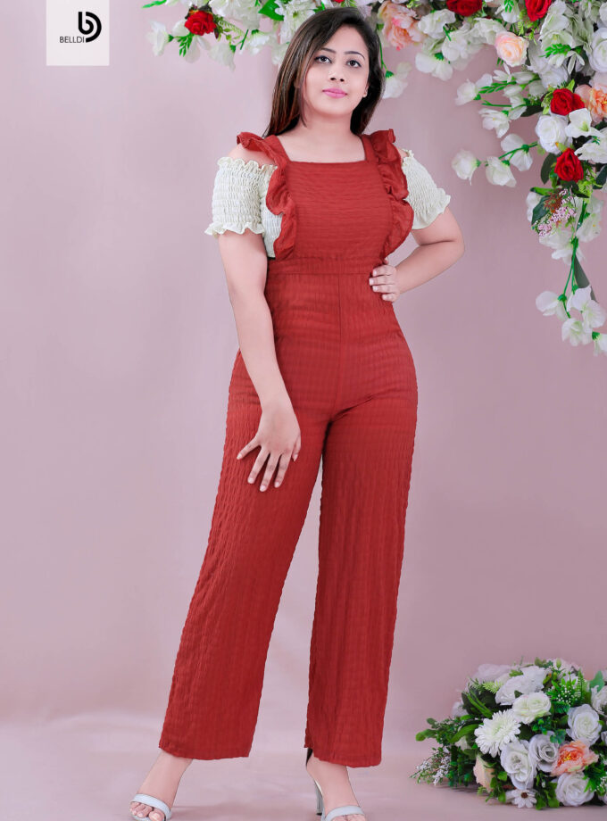 DOUBLE SIDE FRILL JUMPSUIT