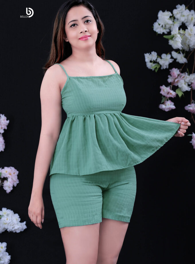 SPAGHETTI STRAP HIGH WAIST TOP AND HIGH WAIST SHORT