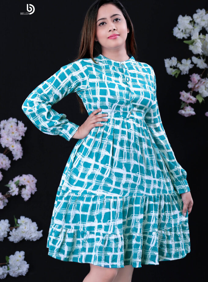 LONG CUFF SLEEVE SHORT DRESS