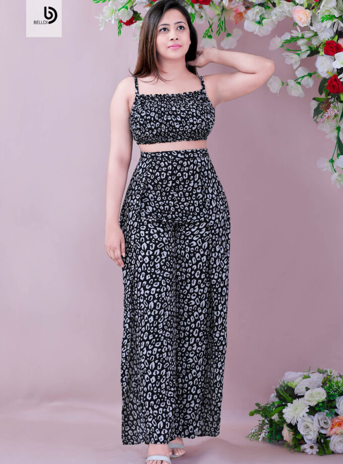 SPAGETTI STRAP TOP WITH PALAZZO HIGH WAISTPANT