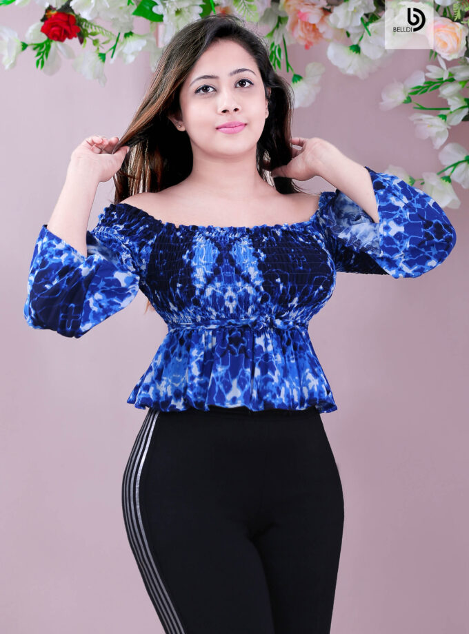 LONG SLEEVE SMOKED TOP