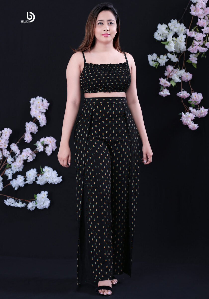 SPAGETTI STRAP TOP WITH PALAZZO HIGH WAISTPANT