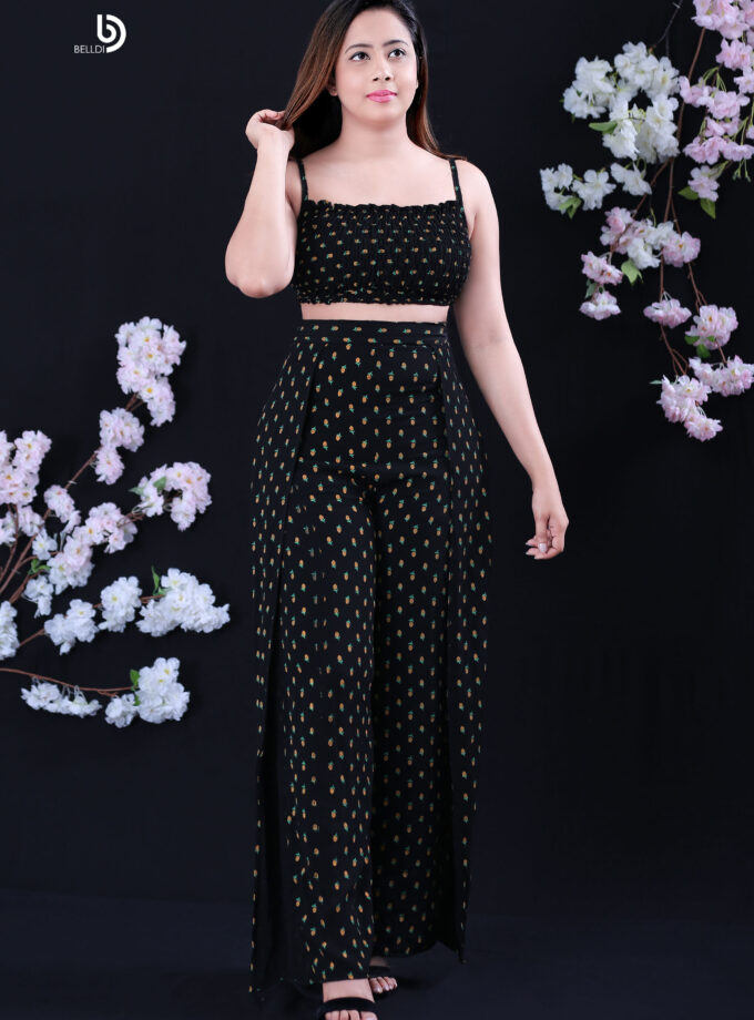 SPAGETTI STRAP TOP WITH PALAZZO HIGH WAISTPANT