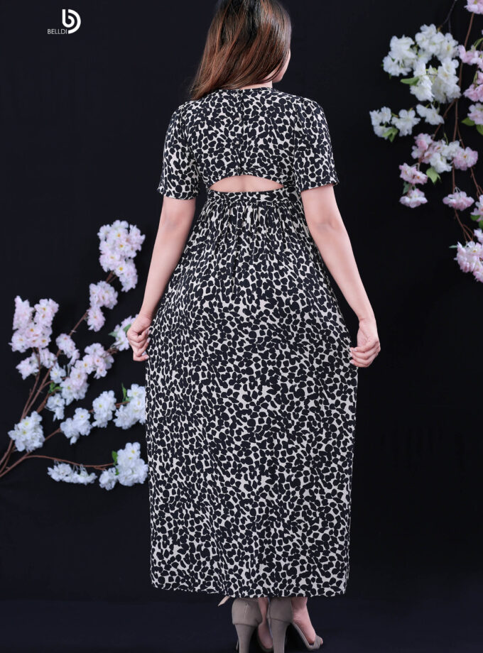 T – SHIRT SLEEVE FRONT OPEN LONG DRESS