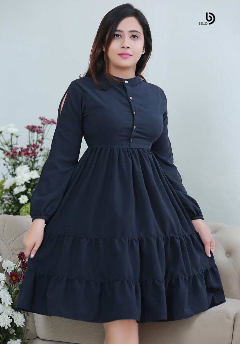 LONG CUFF SLEEVE  DRESS
