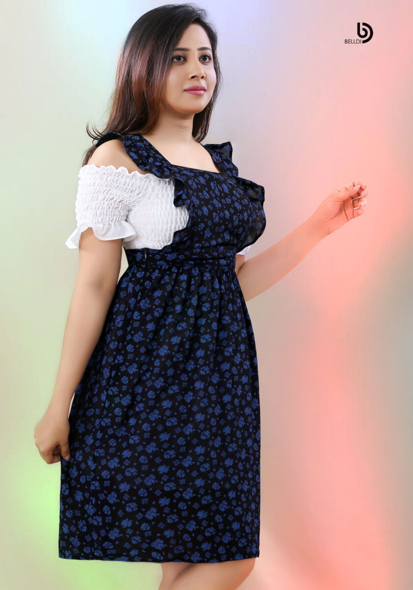 DOUBLE SIDE FRILL SHORT DRESS - Image 2