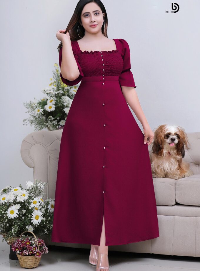 SHORT SLEEVE LONG DRESS