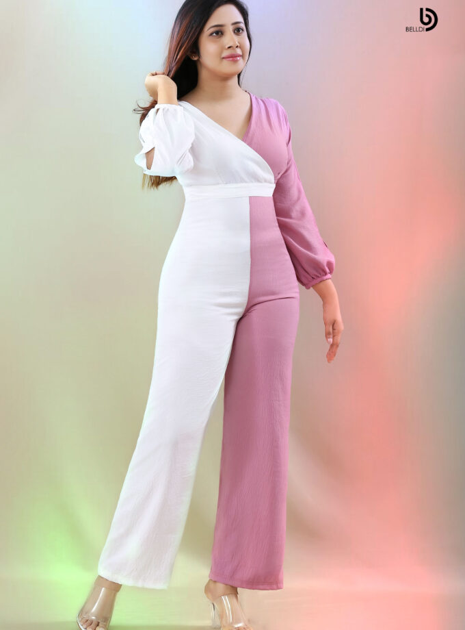 LONG SLEEVE CROSS NECK JUMPSUIT