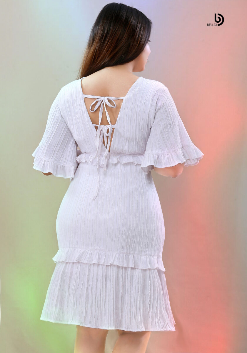 HIGH NECK SHORT SLEEVE SHORT DRESS - Image 3