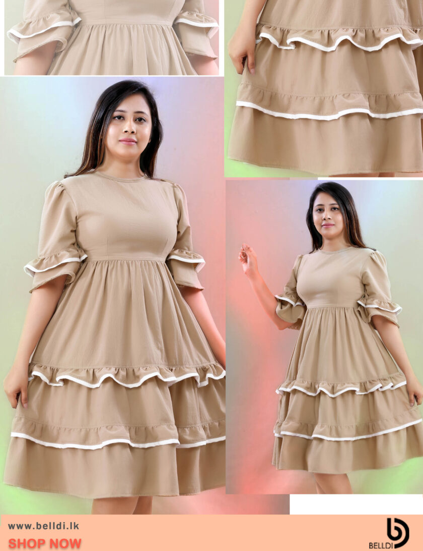 JEWEL NECK SHORT SLEEVE SHORT DRESS