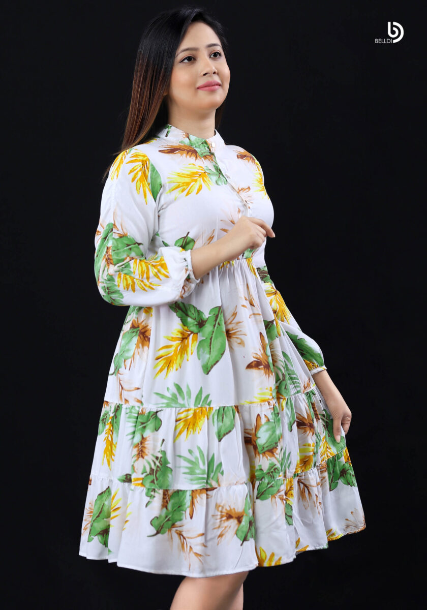 LONG CUFF SLEEVE SHORT DRESS