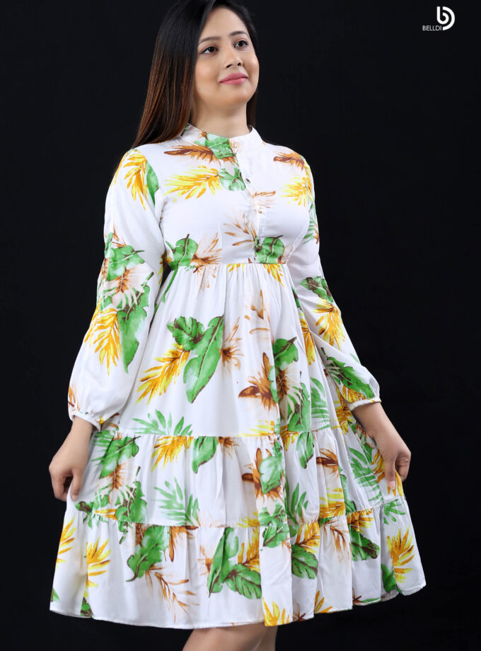LONG CUFF SLEEVE SHORT DRESS