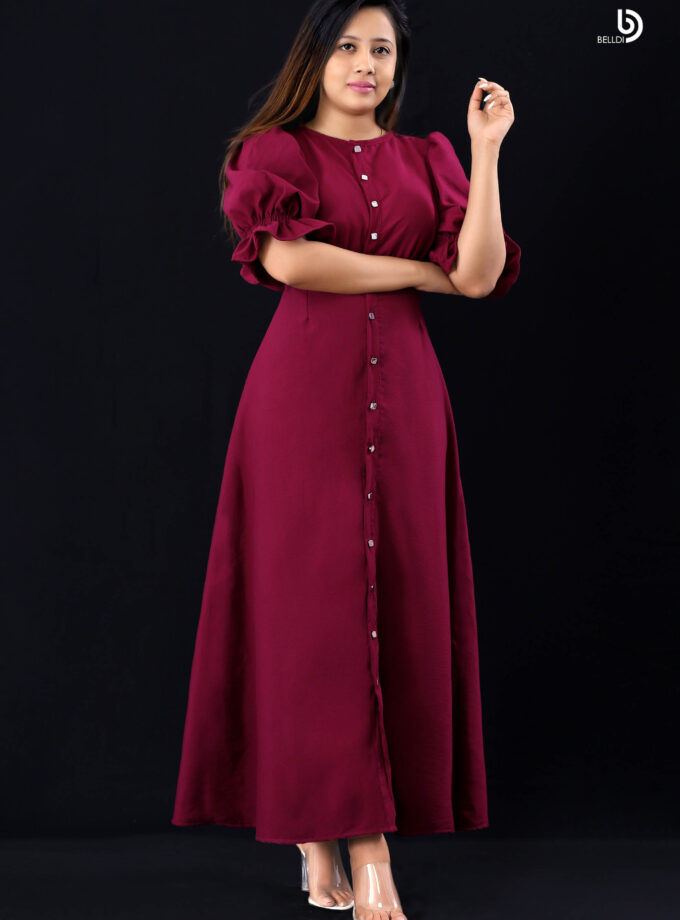 SHORT SLEEVE LONG DRESS