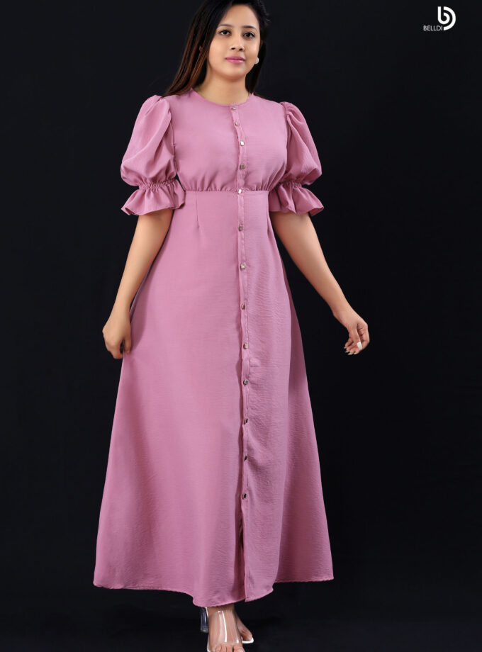 SHORT SLEEVE LONG DRESS
