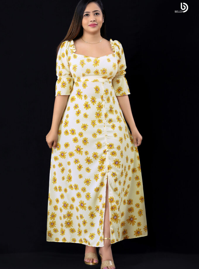 SHORT SLEEVE LONG DRESS