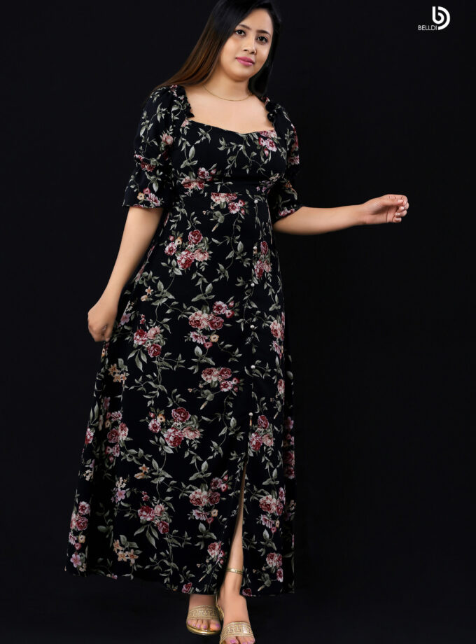 SHORT SLEEVE LONG DRESS