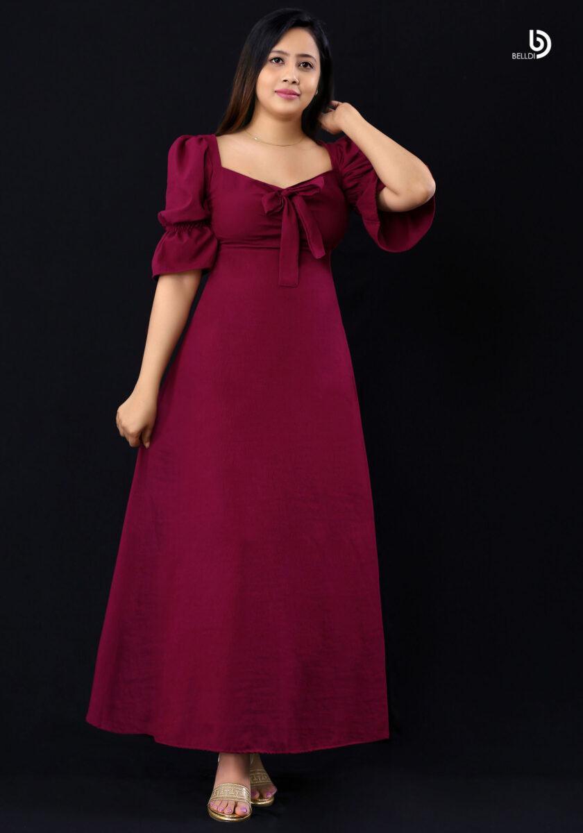 SHORT SLEEVE LONG DRESS
