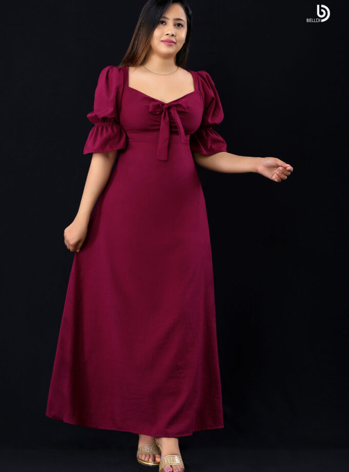 SHORT SLEEVE LONG DRESS