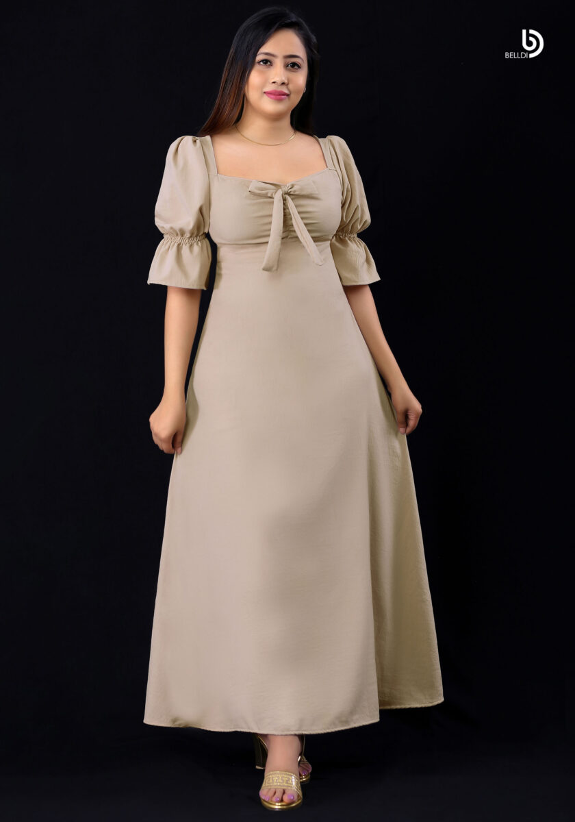SHORT SLEEVE LONG DRESS