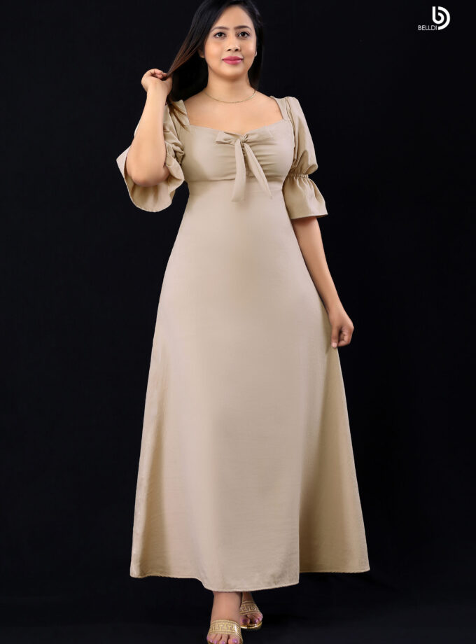 SHORT SLEEVE LONG DRESS
