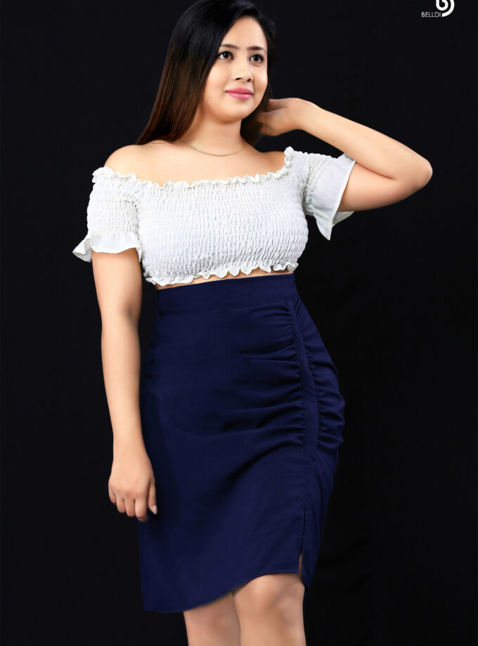 HIGH WAIST BLUE SKIRT