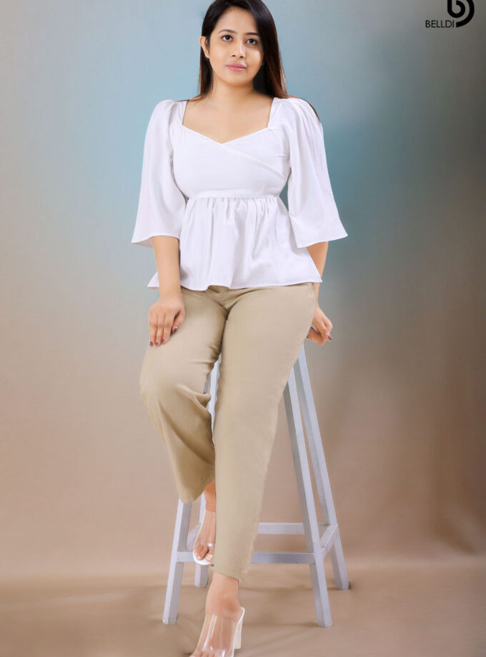 BUTTERFLY SLEEVE WHITE TOP