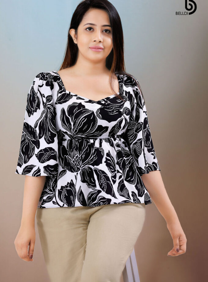 BUTTERFLY SLEEVE FLORAL TOP