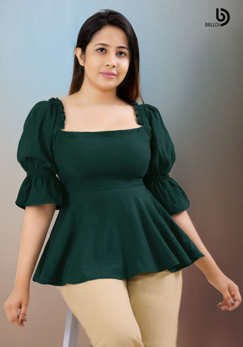 PUFF SLEEVE GREEN TOP