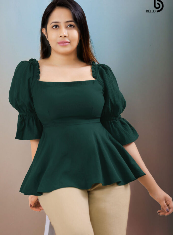 PUFF SLEEVE GREEN TOP