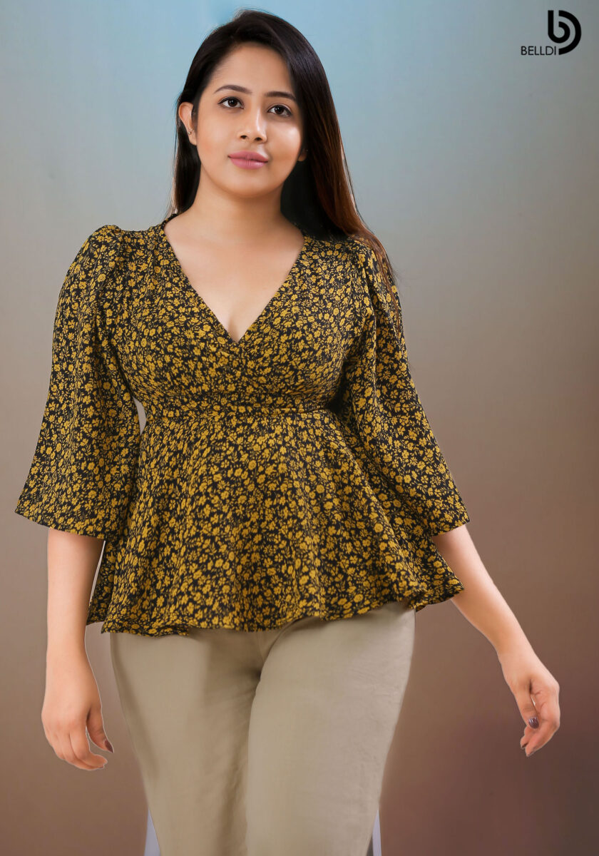 BUTTERFLY SLEEVE CROSS NECK TOP - Image 2