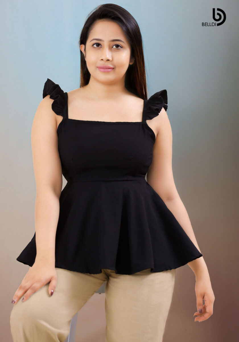 DOUBLE SIDE FRILL BLACK TOP - Image 2