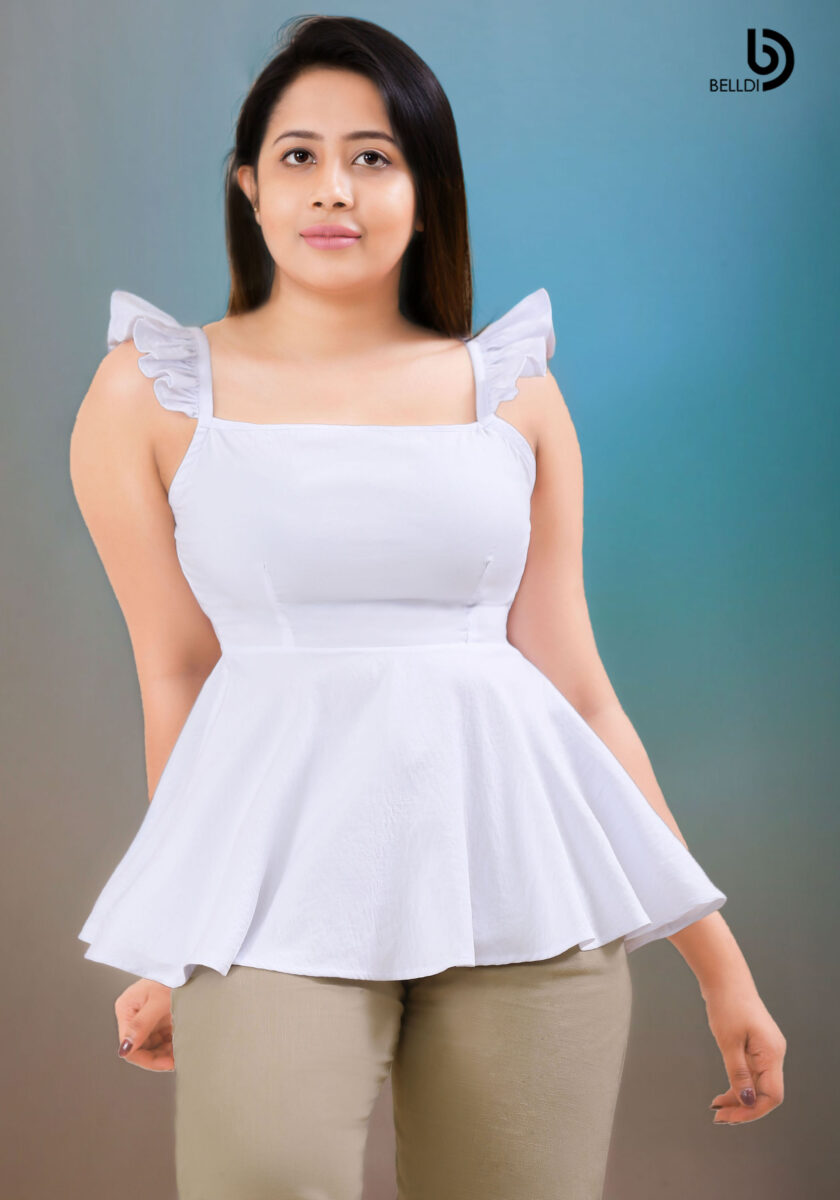DOUBLE SIDE FRILL WHITE TOP - Image 2
