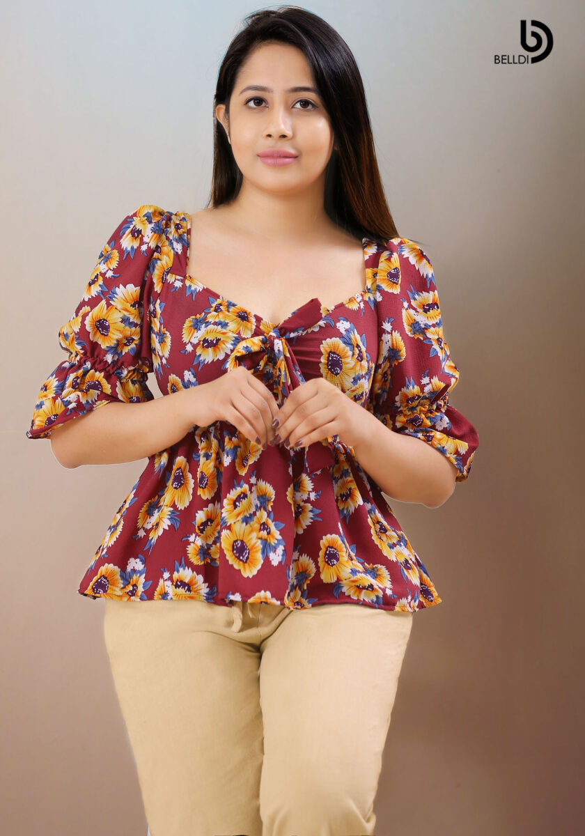 PUFF SLEEVE FLORAL TOP