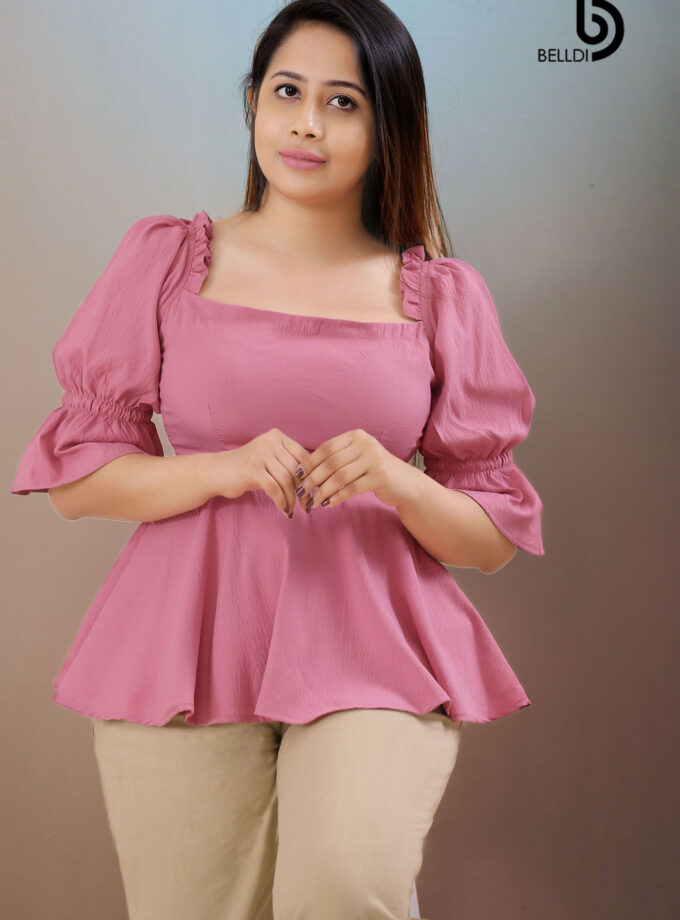 PUFF SLEEVE PINK TOP
