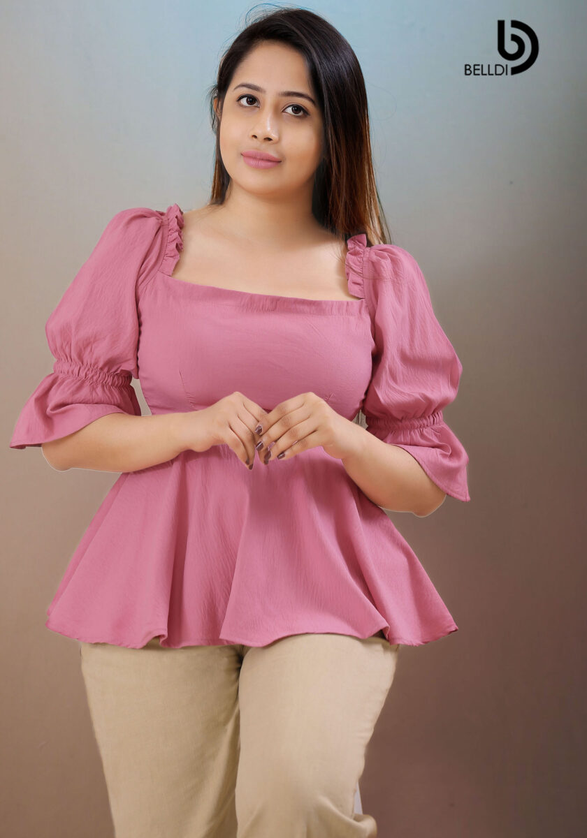 PUFF SLEEVE PINK TOP - Image 2