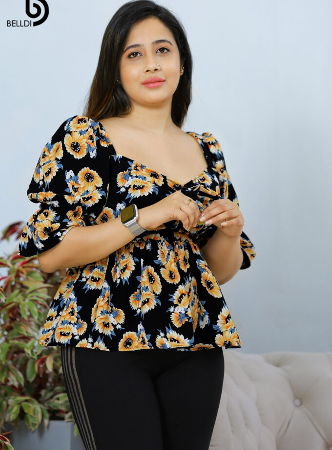PUFF SLEEVE FLORAL TOP