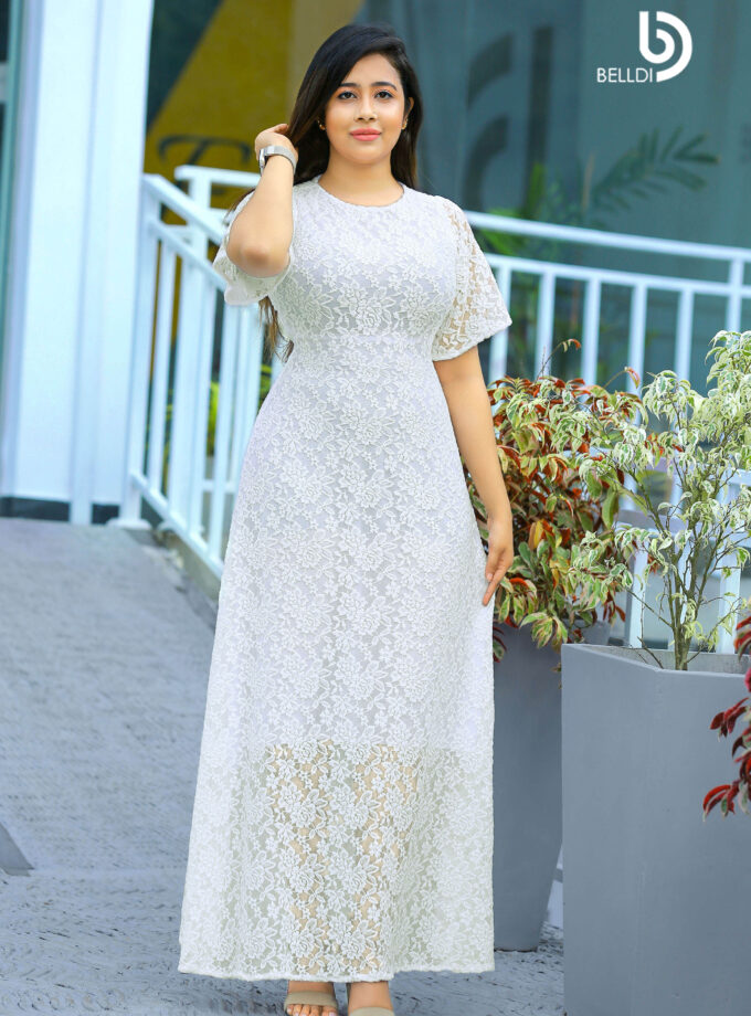 SHORT SLEEVE LONG DRESS