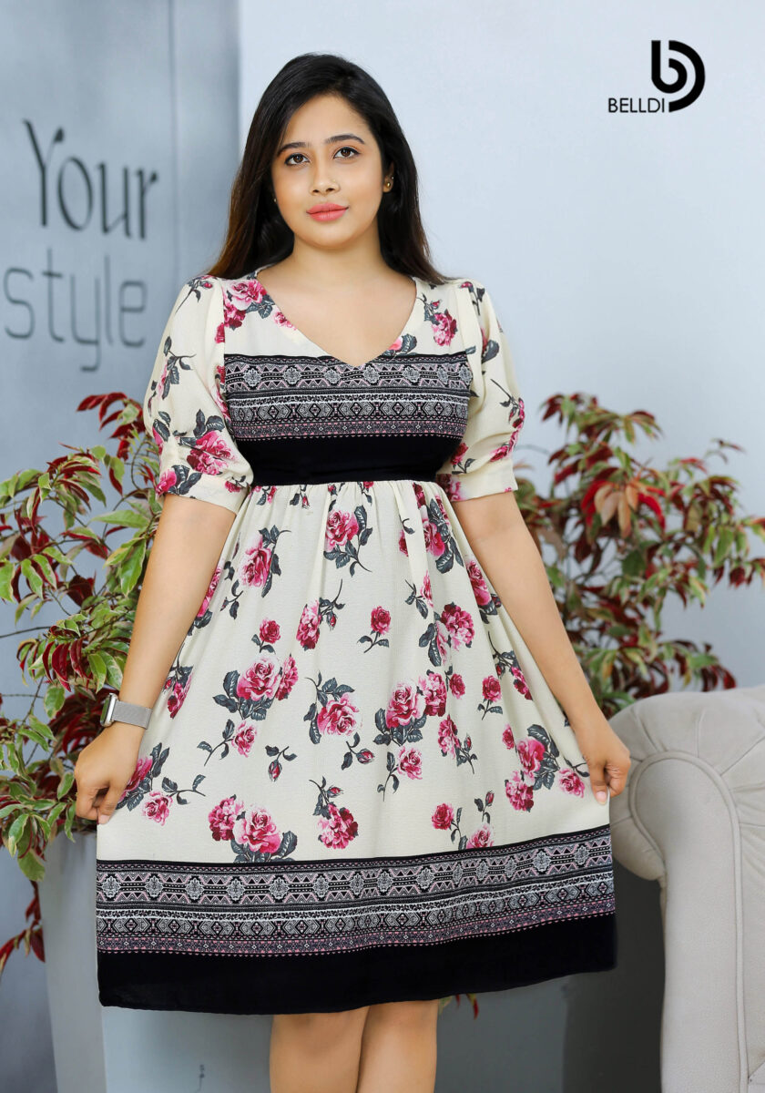SHORT SLEEVE V – NECK SHORT DRESS - Image 2