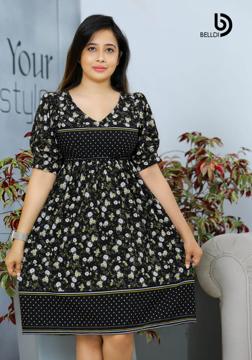 SHORT SLEEVE V – NECK SHORT DRESS - Image 2