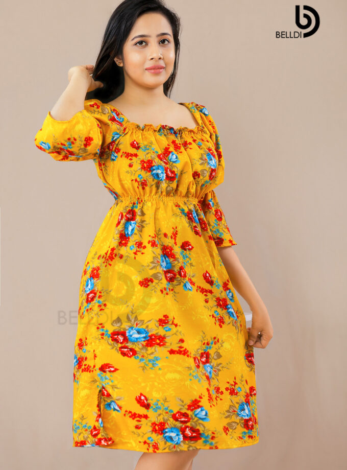 FLORAL SHORT SLEEVE SHORT DRESS