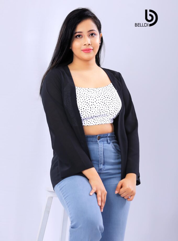 BLACK LONG SLEEVE OPEN FRONT CARDIGAN