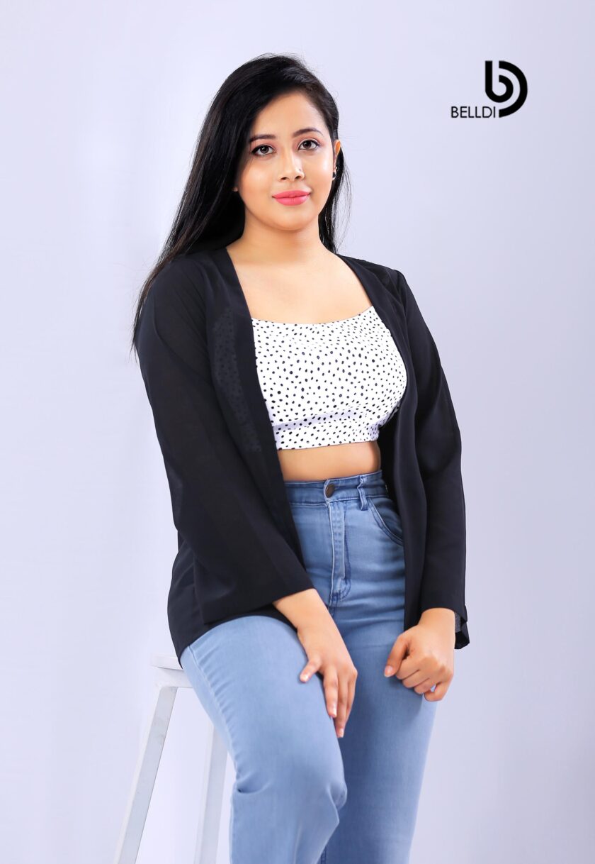 BLACK LONG SLEEVE OPEN FRONT CARDIGAN - Image 2